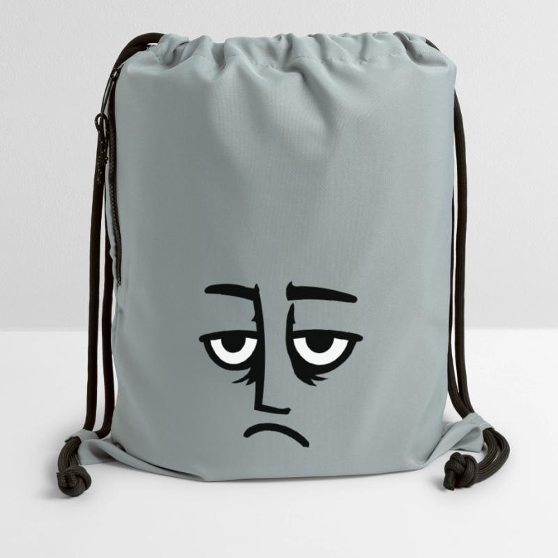 Grumpy sad disappointed face funny Gymsac made from recycled material