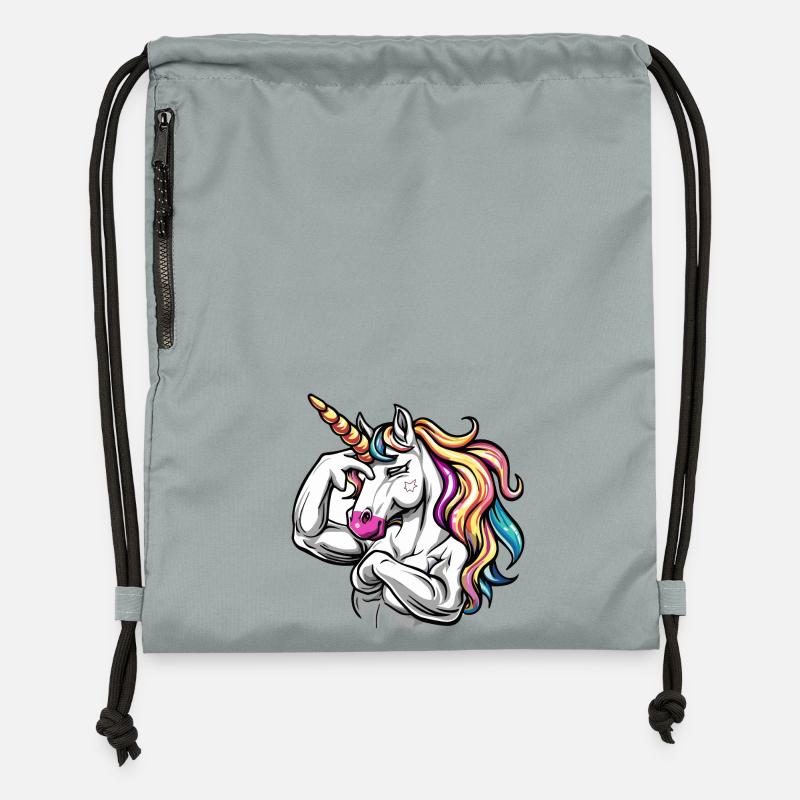 L’amour de la licorne - Sac à cordon en polyester recyclé - gris fer délavé