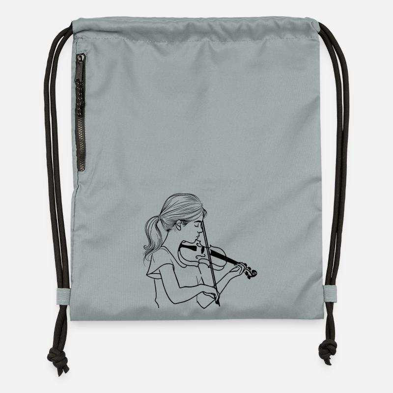 Violoniste - Sac à cordon en polyester recyclé - gris fer délavé