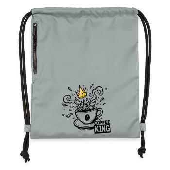 Grind or Die: coffee king krone graffiti kaffee - Gymsac made from recycled material - mineral charcoal grey - Front