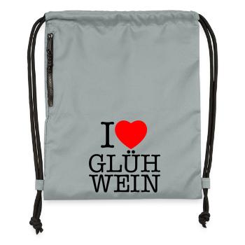 i love Gluehwein Weihnachten - Turnbeutel aus Recycling-Material - Steingrau mineral wash - Vorne