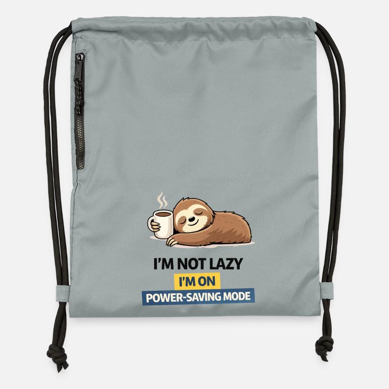 Sloth Power Saving Mode Tee - Gymsac made from recycled material - mineral charcoal grey