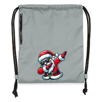 Père Noël avec des lunettes de soleil Déguisement de Noël - Sac à cordon en polyester recyclé - gris fer délavé - Devant