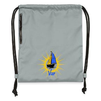 Voilier Soleil Var - Sac à cordon en polyester recyclé - gris fer délavé - Devant