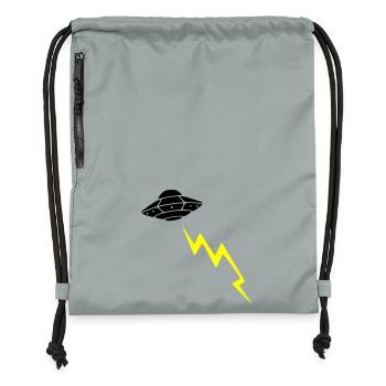 Invasion d’OVNIs, attaque éclair Vector extraterrestre - Sac à cordon en polyester recyclé - gris fer délavé - Devant