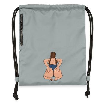 Sexy Ass Body Positivity beautiful Comic body - Sac à cordon en polyester recyclé - gris fer délavé - Devant
