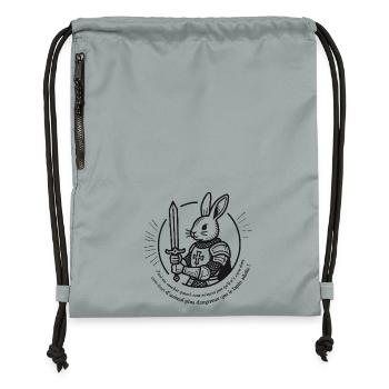Knight Rabbit Sword and Armor - Gymsac made from recycled material - mineral charcoal grey - Front