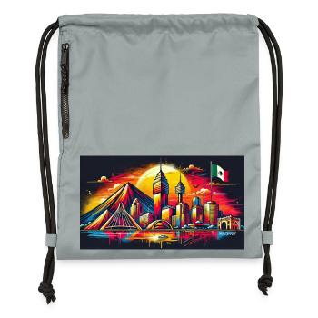 Monterrey Mexiko Kunst Design - Turnbeutel aus Recycling-Material - Steingrau mineral wash - Vorne
