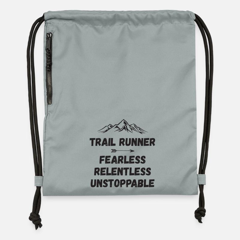 Trail Runner - Intrépide. Implacable. Imparable. - Sac à cordon en polyester recyclé - gris fer délavé
