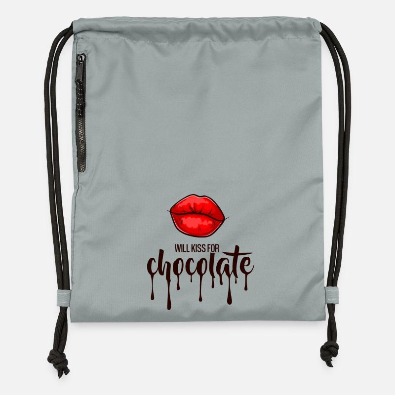 S’embrassera pour du chocolat - Sac à cordon en polyester recyclé - gris fer délavé