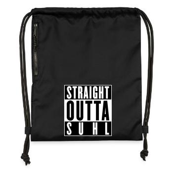 Straight outta Suhl (Farben änderbar) - Turnbeutel aus Recycling-Material - military Green - Vorne