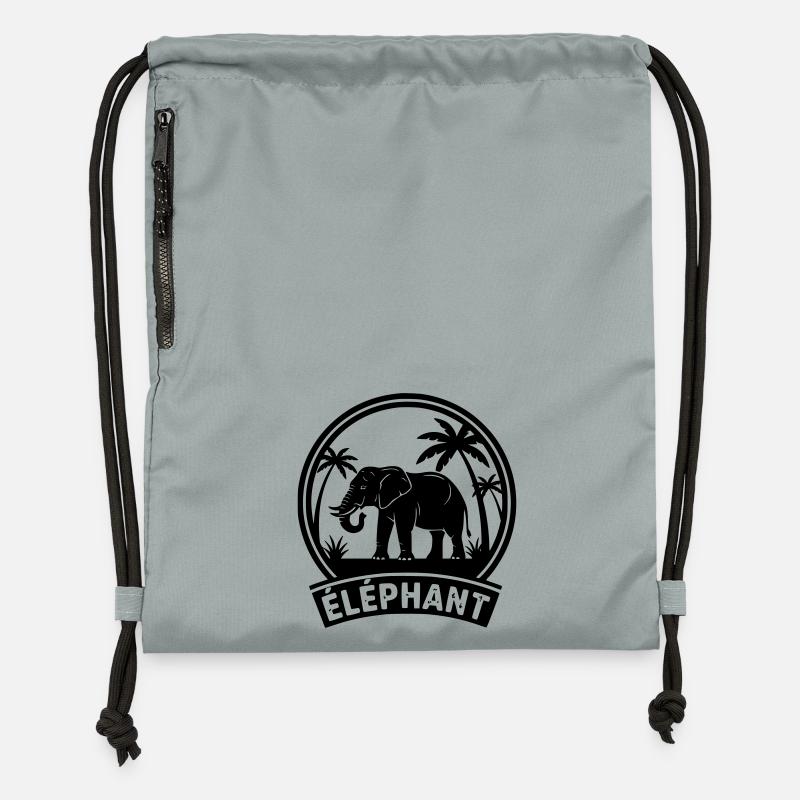Elefant - Turnbeutel aus Recycling-Material - Steingrau mineral wash