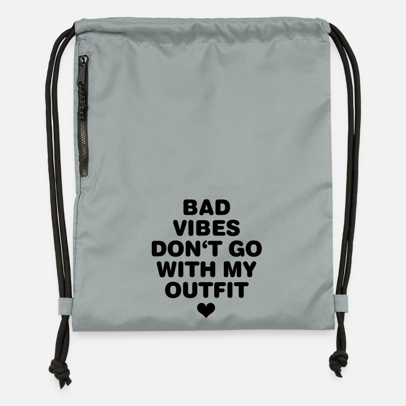 La mauvaise humeur ne correspond pas à ma tenue - Sac à cordon en polyester recyclé - gris fer délavé