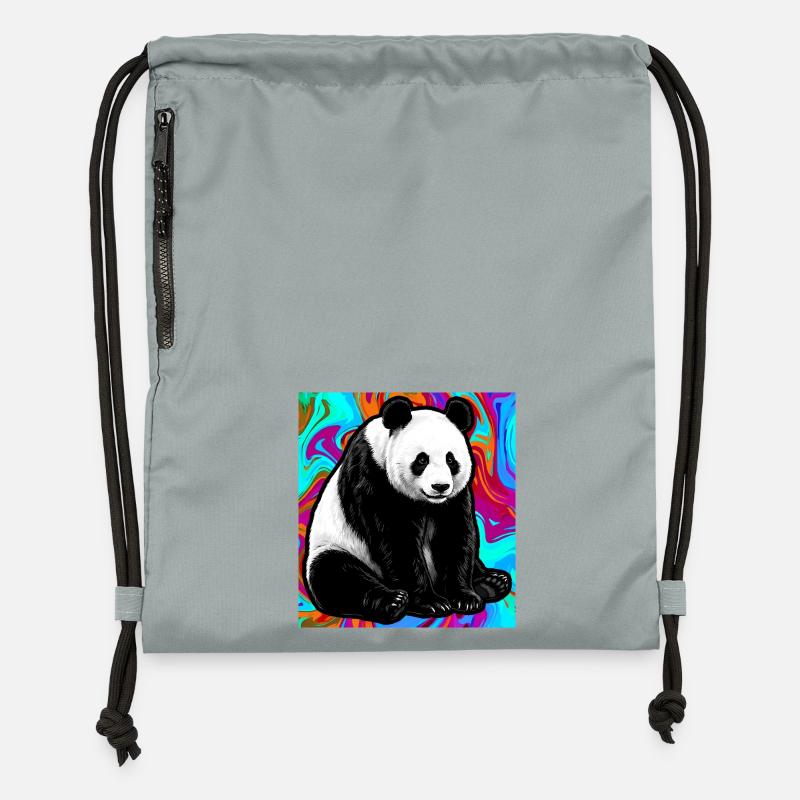panda - Gymsac made from recycled material - mineral charcoal grey