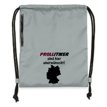 PROLLitiker Politik Politiker Wahl Partei Geschenk - Turnbeutel aus Recycling-Material - Steingrau mineral wash - Vorne