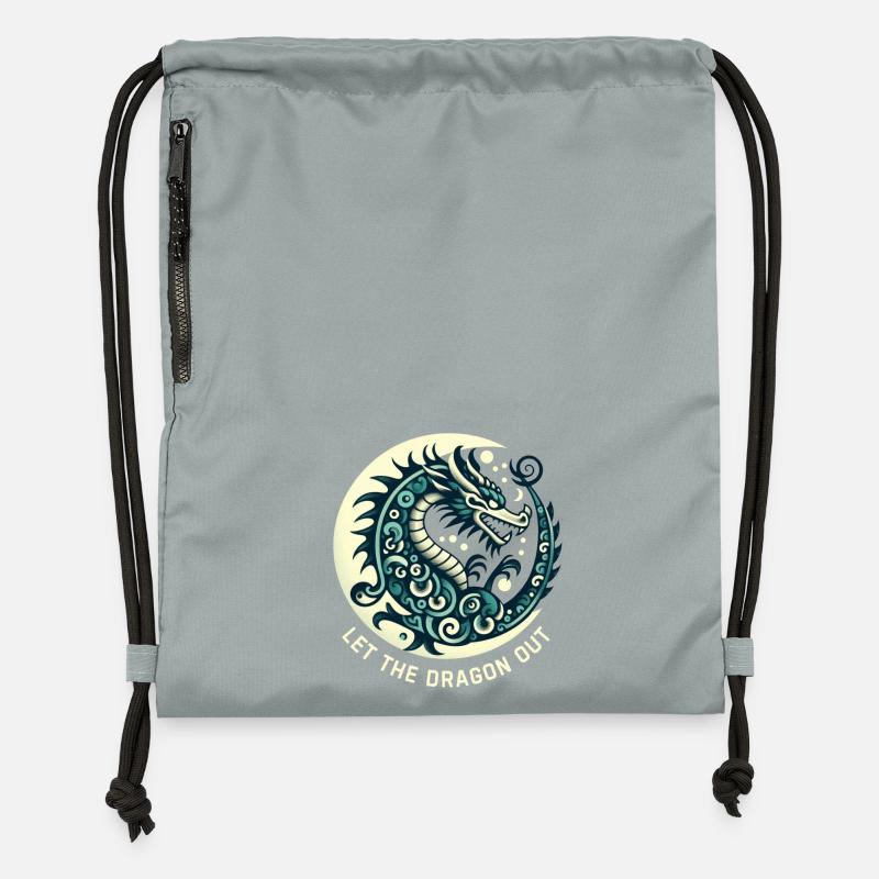 Laisser sortir le dragon - Sac à cordon en polyester recyclé - gris fer délavé