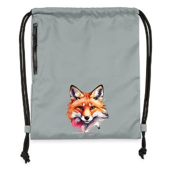 Aquarell Fuchs - Turnbeutel aus Recycling-Material - Steingrau mineral wash - Vorne