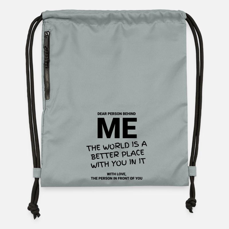 CHÈRE PERSONNE DERRIÈRE MOI - Sac à cordon en polyester recyclé - gris fer délavé