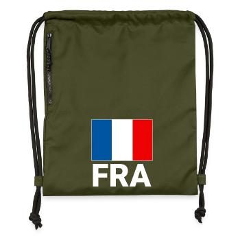 Sportliche Frankreich Flagge mit FRA Abkürzung - Turnbeutel aus Recycling-Material - military Green - Vorne