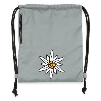 Edelweiss Bergblume Logo - Turnbeutel aus Recycling-Material - Steingrau mineral wash - Vorne