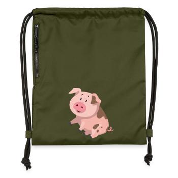 piglet - Gymsac made from recycled material - military green - Front