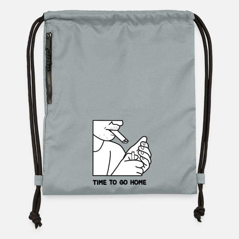 Il est temps de rentrer à la maison Fumeurs - Sac à cordon en polyester recyclé - gris fer délavé