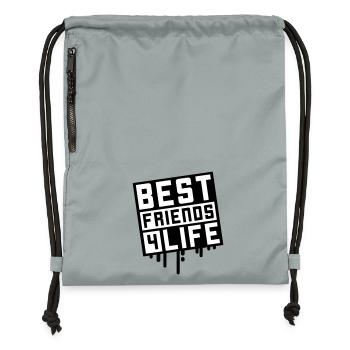 Beste Freunde Fürs Leben - Turnbeutel aus Recycling-Material - Steingrau mineral wash - Vorne
