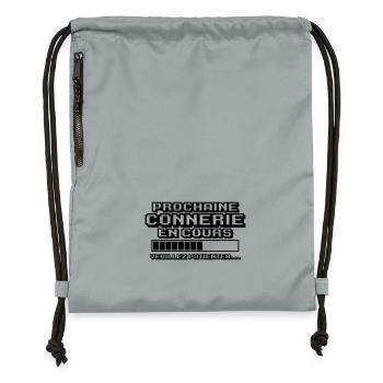 prochaine connerie en cours - Sac à cordon en polyester recyclé - gris fer délavé - Devant