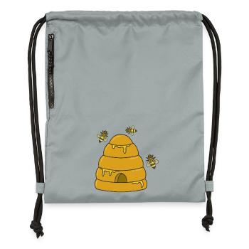 honey hive bees - Gymsac made from recycled material - mineral charcoal grey - Front