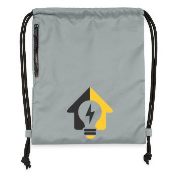 Elektro Haus Glühbirne Logo - Turnbeutel aus Recycling-Material - Steingrau mineral wash - Vorne