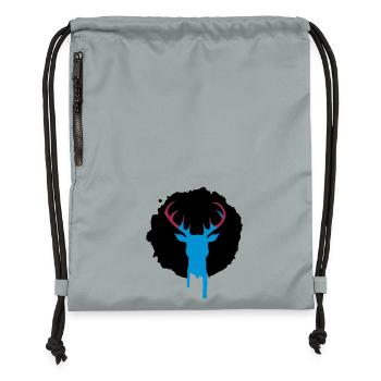 Deer patch graffiti - Gymsac made from recycled material - mineral charcoal grey - Front