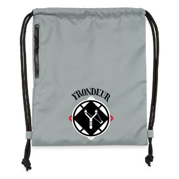 Emblème Frondeur - Sac à cordon en polyester recyclé - gris fer délavé - Devant