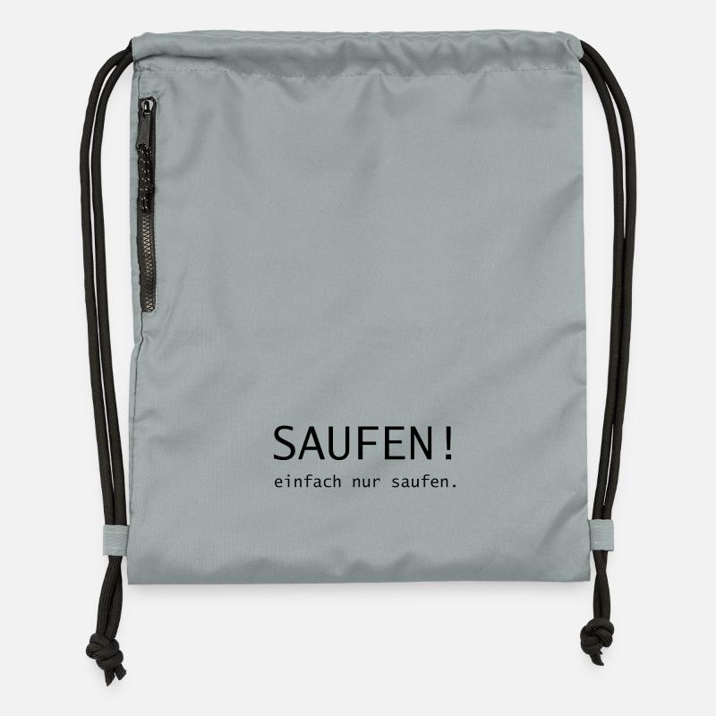 Booze! just drinking - Gymsac made from recycled material - mineral charcoal grey