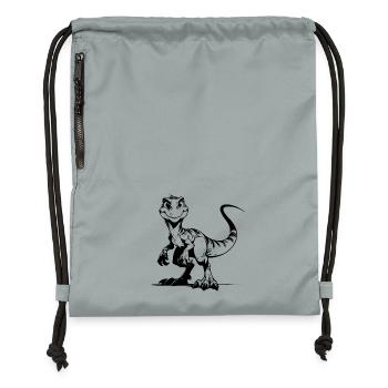 Clever Raptor Naughty Baby Dino Fun Sketch - Sac à cordon en polyester recyclé - gris fer délavé - Devant