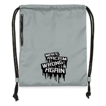 Rendre le racisme répréhensible - Sac à cordon en polyester recyclé - gris fer délavé - Devant