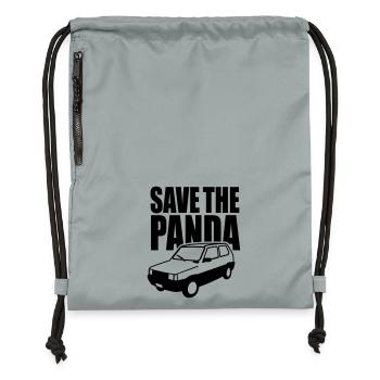 Enregistrez le panda - Sac à cordon en polyester recyclé - gris fer délavé - Devant