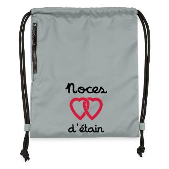 Noces d'étain - Sac à cordon en polyester recyclé - gris fer délavé - Devant