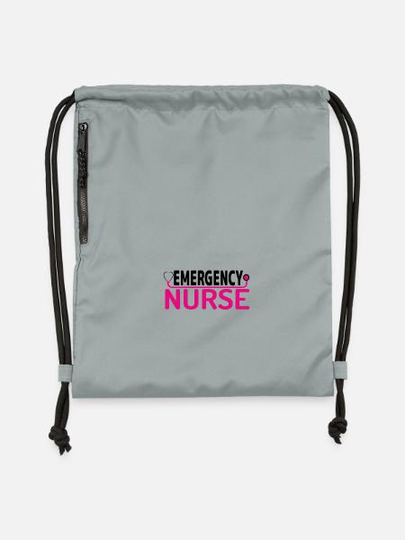 Notfall Krankenschwester - Turnbeutel aus Recycling-Material - Steingrau mineral wash