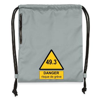 49.3 danger - Sac à cordon en polyester recyclé - gris fer délavé - Devant