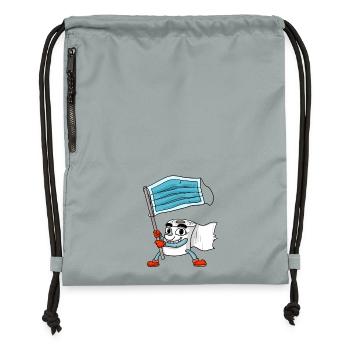 Drapeau de masque de papier toilette - Sac à cordon en polyester recyclé - gris fer délavé - Devant