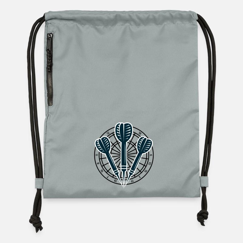 Art de flèches en trio de fléchettes - Sac à cordon en polyester recyclé - gris fer délavé
