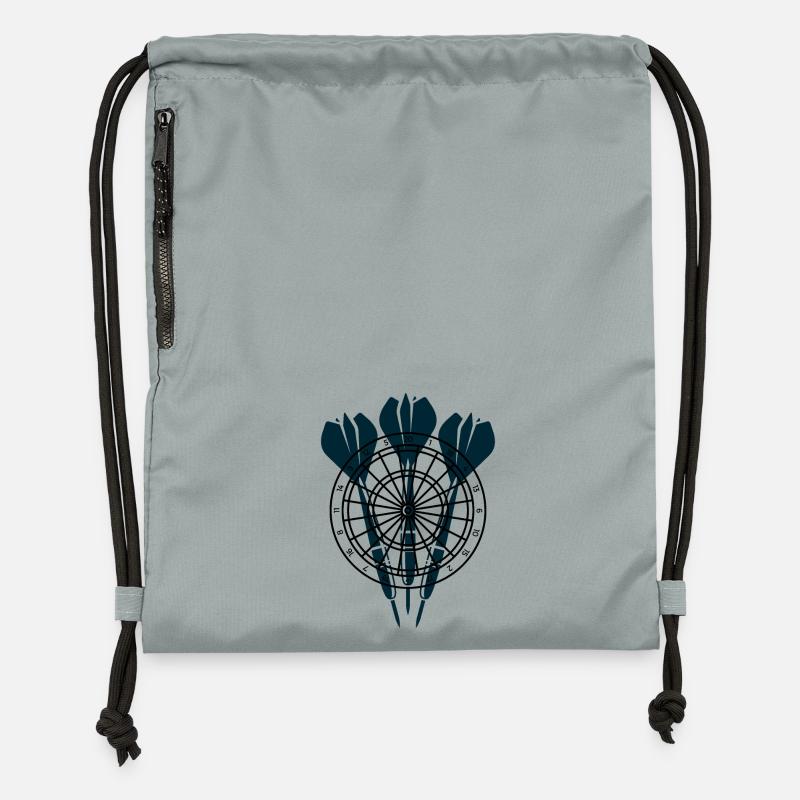 Trois flèches devant la cible - Sac à cordon en polyester recyclé - gris fer délavé