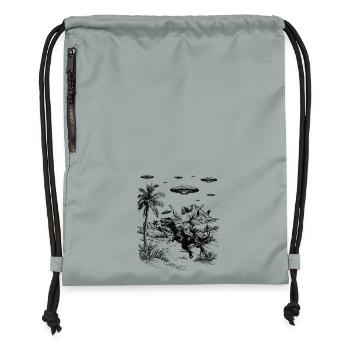 Jesus Dinosaur Fantasy Humor Religion Meme - Gymsac made from recycled material - mineral charcoal grey - Front