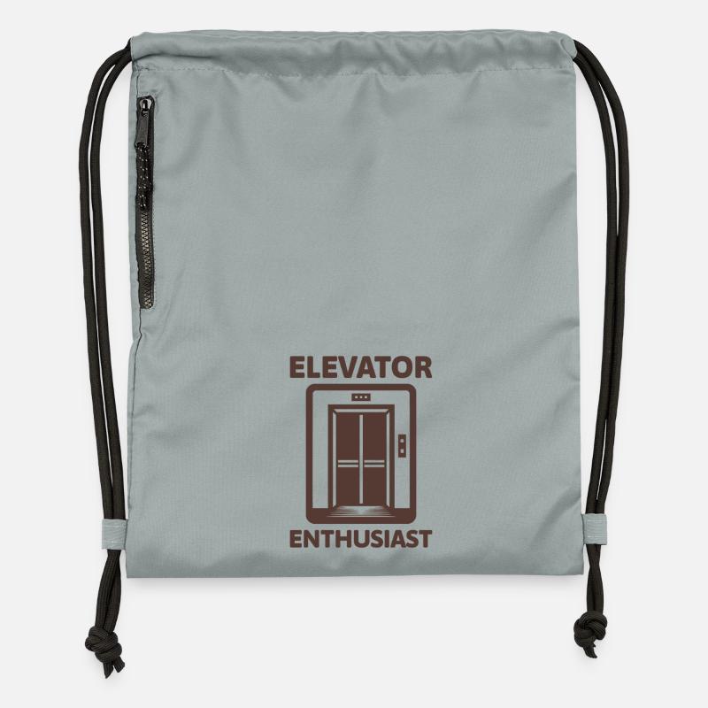 Elevator Enthusiast Elevator Lover - Gymsac made from recycled material - mineral charcoal grey