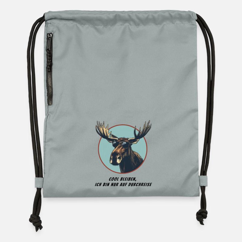 Moose Emil - juste de passage - Sac à cordon en polyester recyclé - gris fer délavé