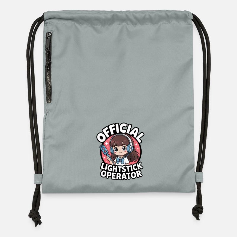 K-Pop Fan Lightstick Corée - Sac à cordon en polyester recyclé - gris fer délavé