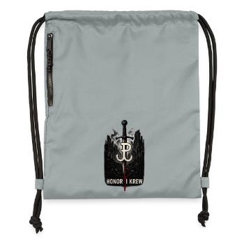 Honor i Krew Art de la résistance polonaise - Sac à cordon en polyester recyclé - gris fer délavé - Devant