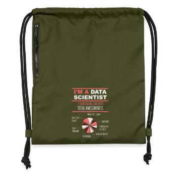 I'm a Data Scientist Boring Info into Awesomeness - Gymsac made from recycled material - military green - Front