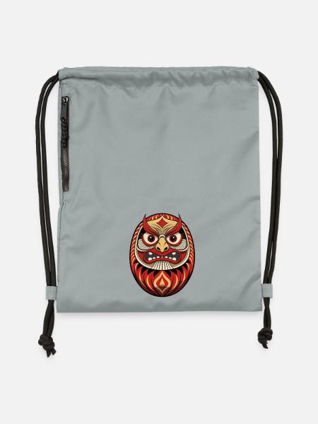 Daruma | Japanischer Glücksbringer - Turnbeutel aus Recycling-Material - Steingrau mineral wash