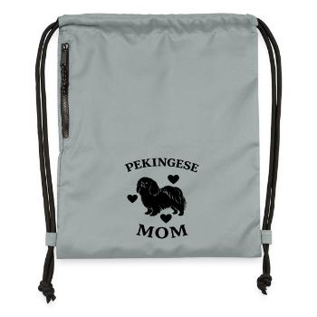 Lustiges Pekinese Mom - Turnbeutel aus Recycling-Material - Steingrau mineral wash - Vorne